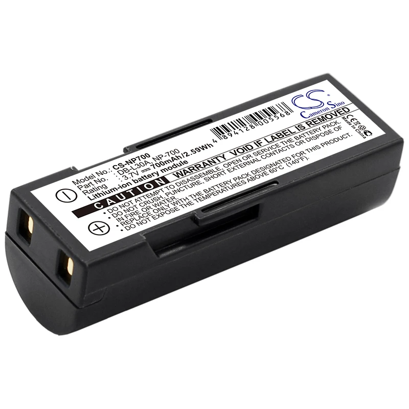 

Li-ion Camera Battery for Sanyo, 3.7V, 700mAh, Compatible Models: Xacti VPC-A5
