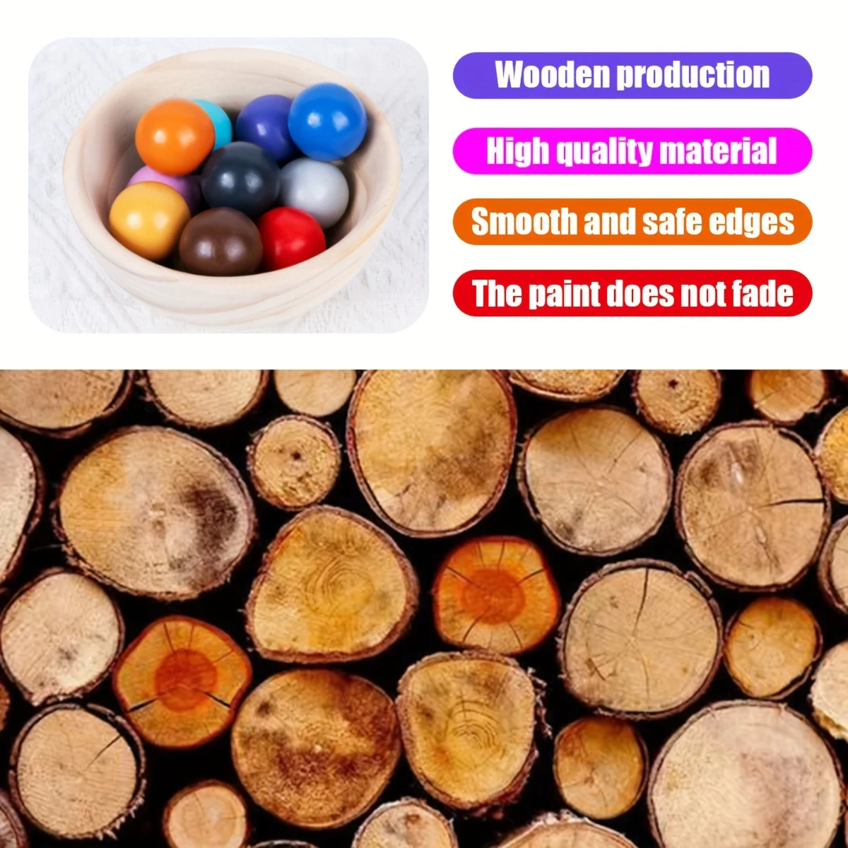 木製分類おもちゃ、レインボーボールとカップの色分類ゲーム、細かい運動能力、学習教育玩具、子供向けギフト、就学前