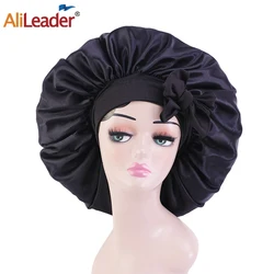 Satin Bonnet Silk Bonnet With Elastic Tie Band Adjustable Straps Hair Bonnet En Soie Pour La Nuit Femme Hair Bonnet For Sleeping