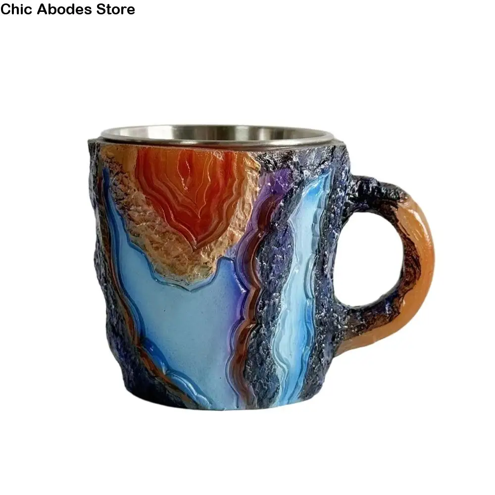 

Multi-Colored Imitate Mineral Crystal Coffee Mugs Elegant Heat Resistant Resin Crystal Decorative Mugs 200ml