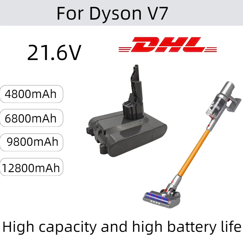 

100% new replaceable Dyson portable vacuum cleaner rechargeable battery adapter 21.6V 12800mAh V6 V7 V8 V10/SV09 SV10 SV11 SV12