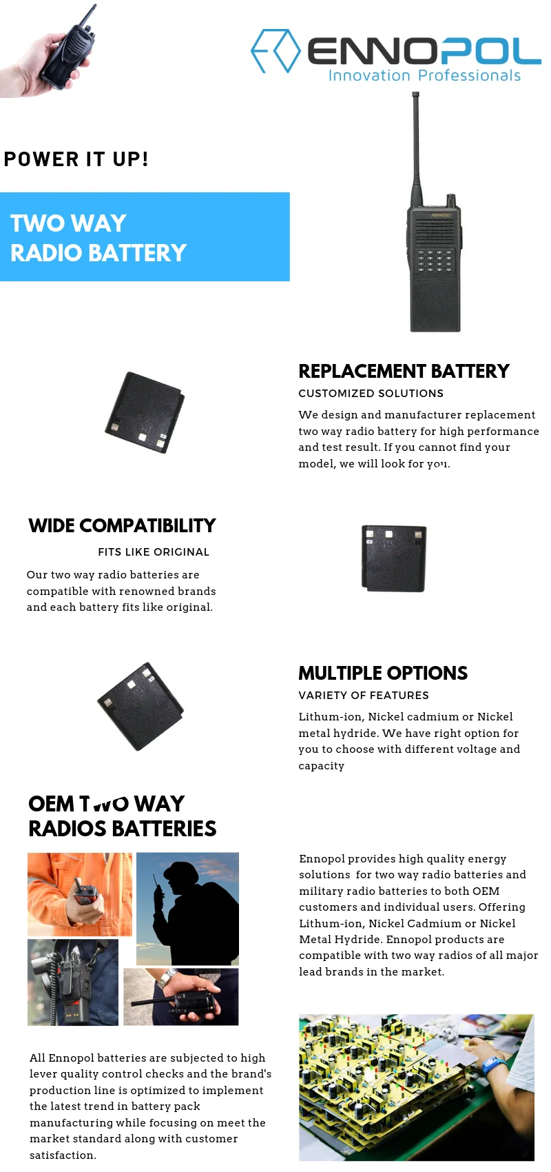 NiCd 7.5V 1200mAh Rechargeable Walkie Talkie Batteries For TK-250, TK-353 TK 350 Battery TK-355 CMP-12 KNB-12A