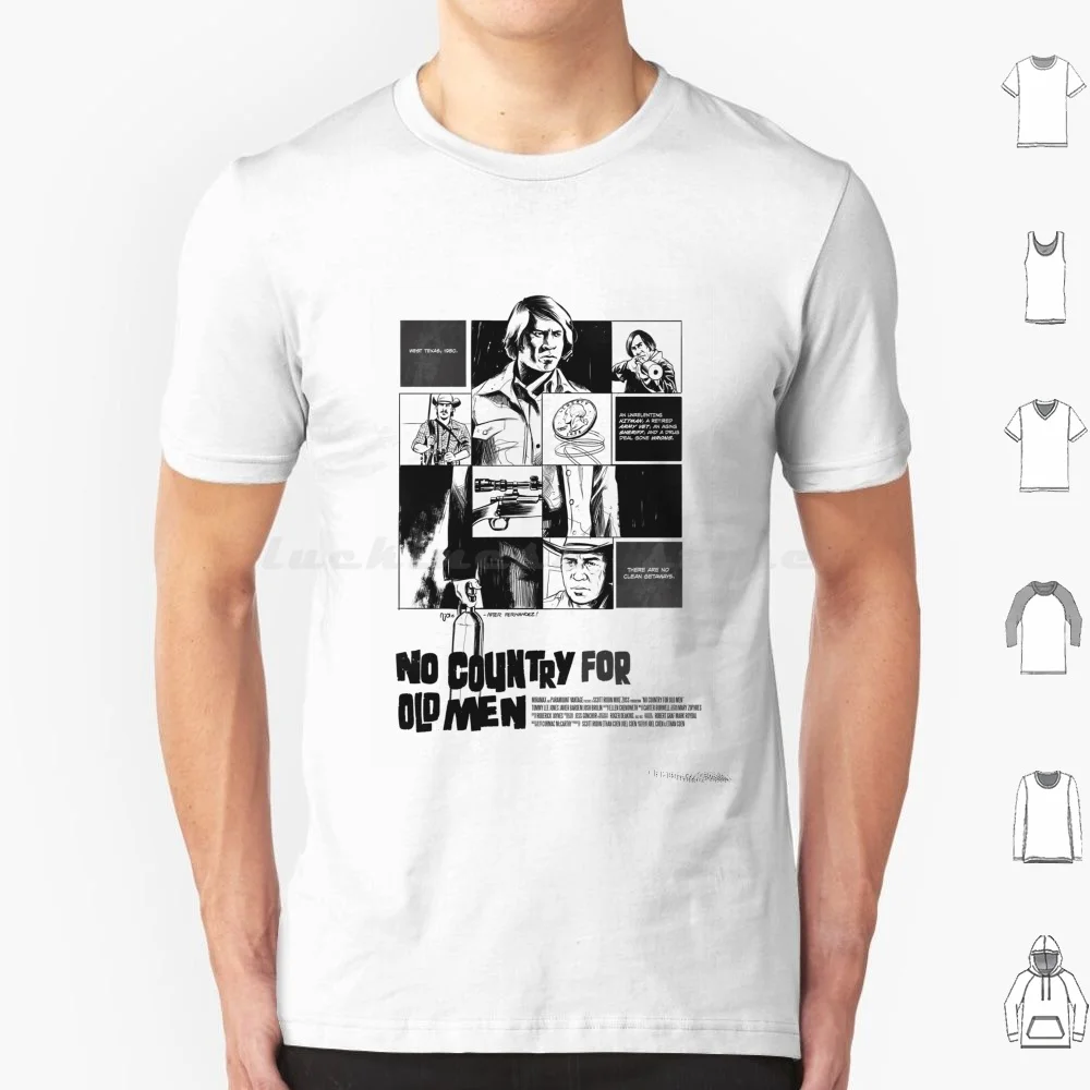 Camiseta de algodón 100% para hombres mayores, camisa de gran tamaño, sin campo, película Retro Vintage, tinta monocromática, negro, blanco y gris