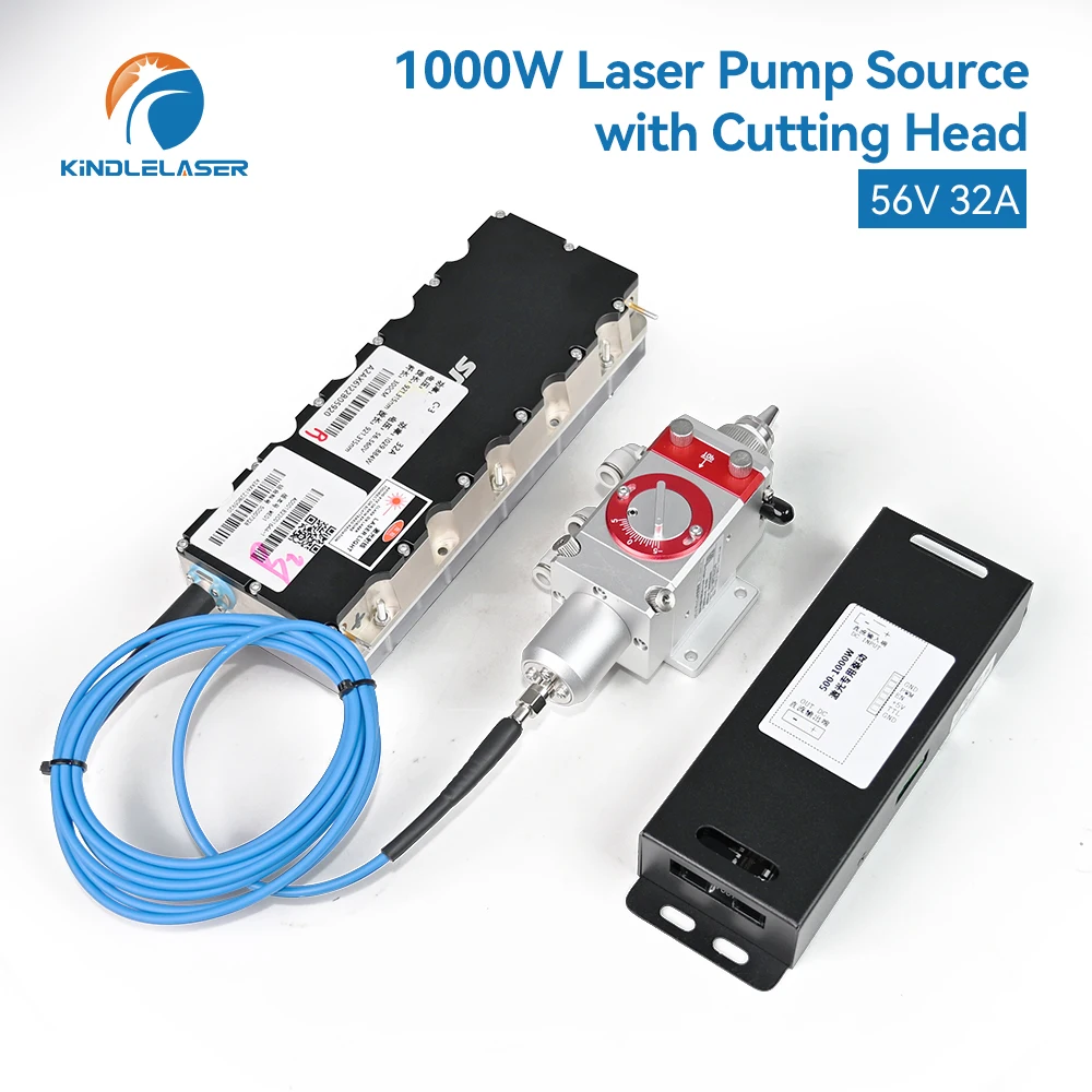 Raycus 1000W 3rd-gen Modified Laser Pump SMA905 With Driver &Fiber Laser Cutting Head For DIY Laser Cutting Metal Wood
