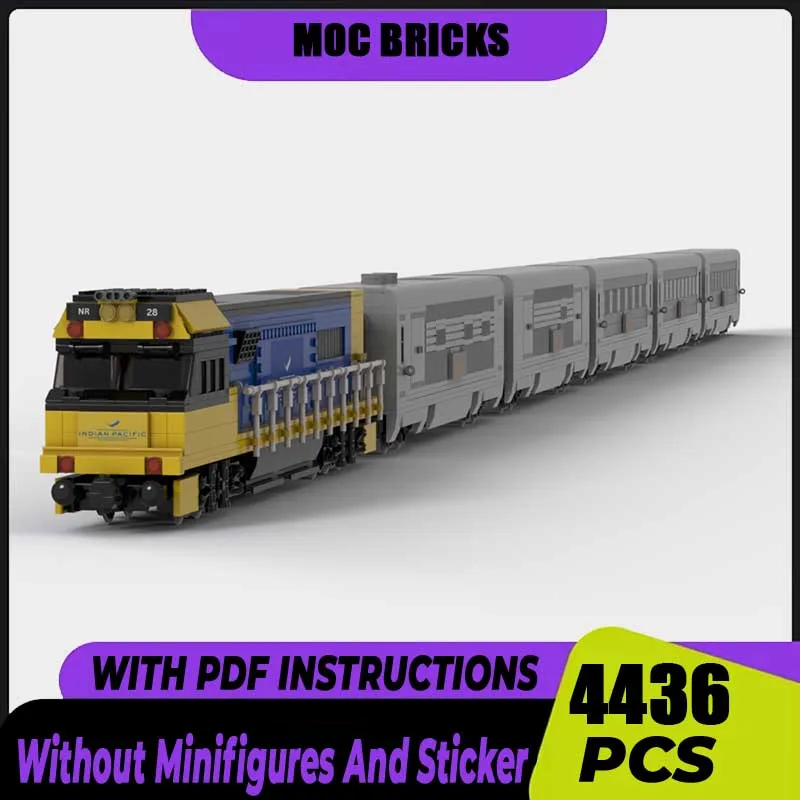 

Moc Building Blocks Indian Pacific Train with Power Functions Model Technology Bricks DIY Assembly Toys Construstion Gifts