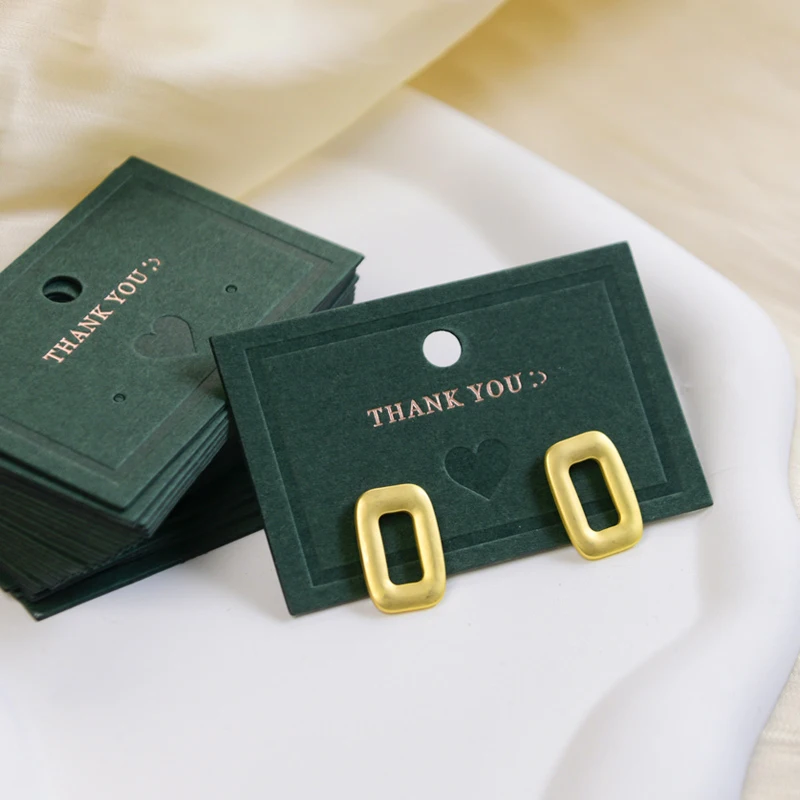 Good Quality Cardboard Lovely Jewelry Earrings Dispaly Card Label Gold Hot Stamping Debossing