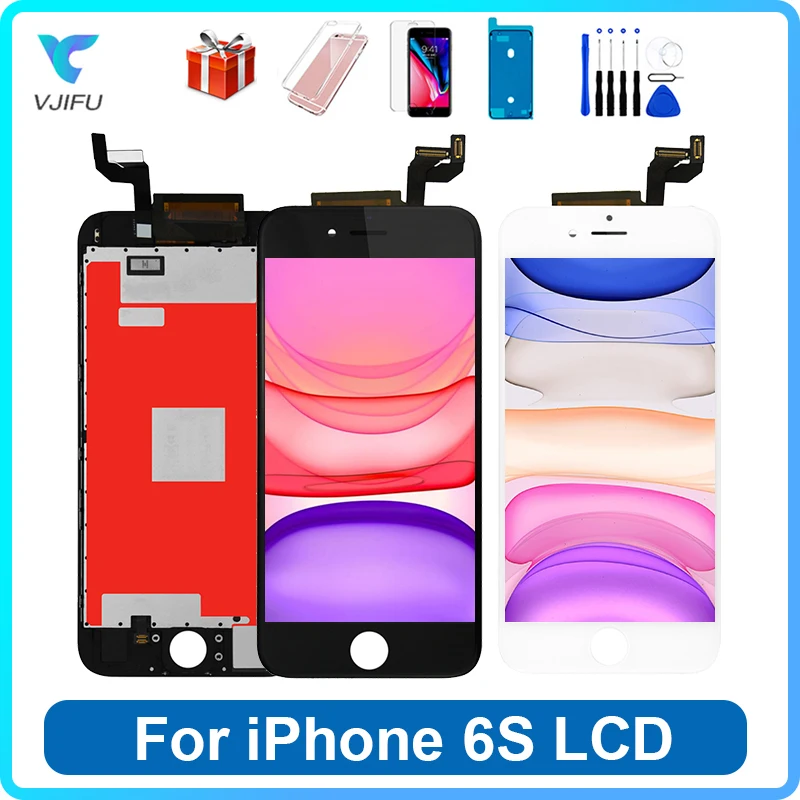 Layar LCD untuk iPhone 6S Layar Sentuh Pengganti A1633 A1688 A1691 Ecran Digitizer Assembly Repair Parts 100% Tested AAA + + +