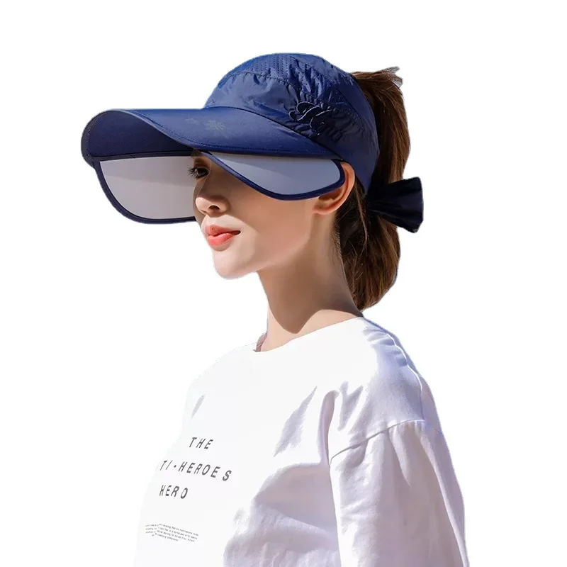 Summer Golf Hat Women's sunshade hat breathable sunscreen hat retractable top hat outdoor sports hat