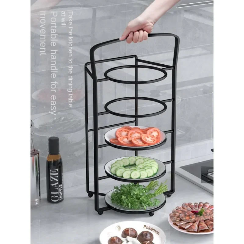 Vegetable preparation rack, kitchen vegetable storage rack, countertop, floor to floor, multi-layer vegetable rack, household di