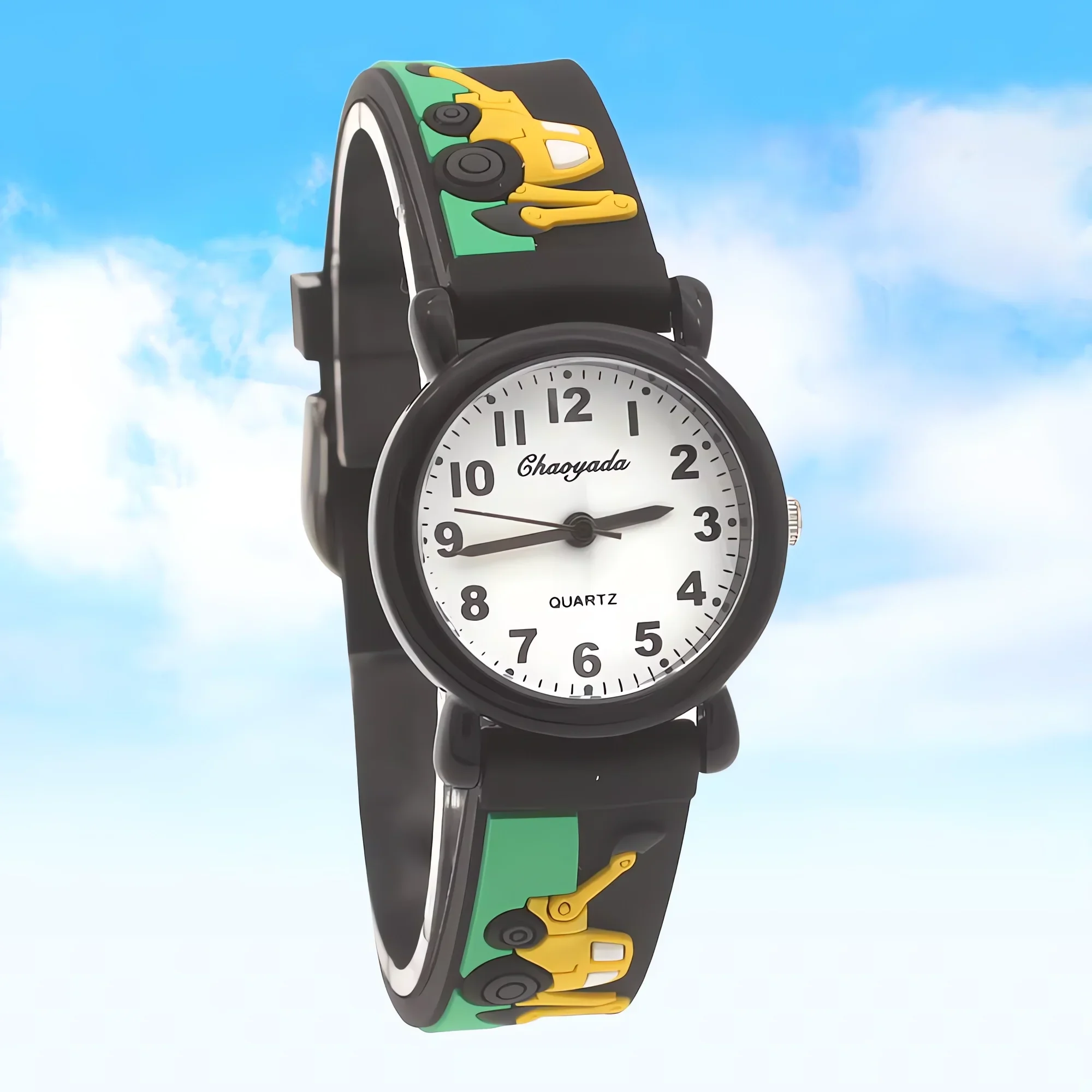 Colorful Digital Quartz Wristwatch for Kids Fashionable Silicone Strap Boys Girls Students Timepiece