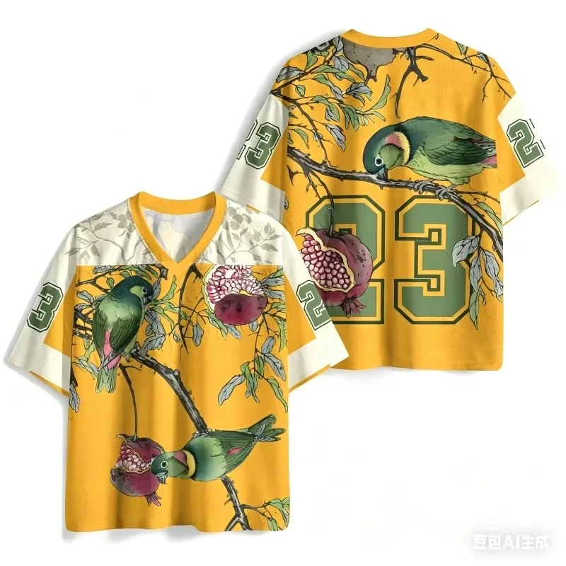 Retro-T-Shirt mit mysteriösem geometrischem Muster, 3D-gedruckt, sportlich, schnelltrocknend, für Outdoor und Street-Fashion, für Männer und Frauen, locker geschnitten, mit V-Ausschnitt – Detail 7