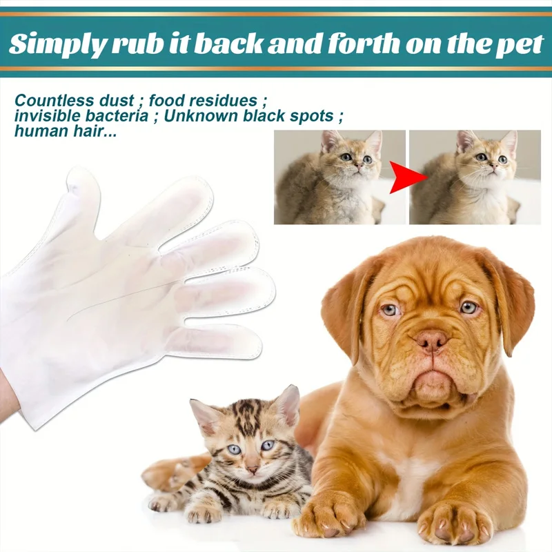 Pet wash free gloves, dogs and cats, spa bathing to remove odors, cleaning and dirt care, dry cleaning gloves, 10pcs/box