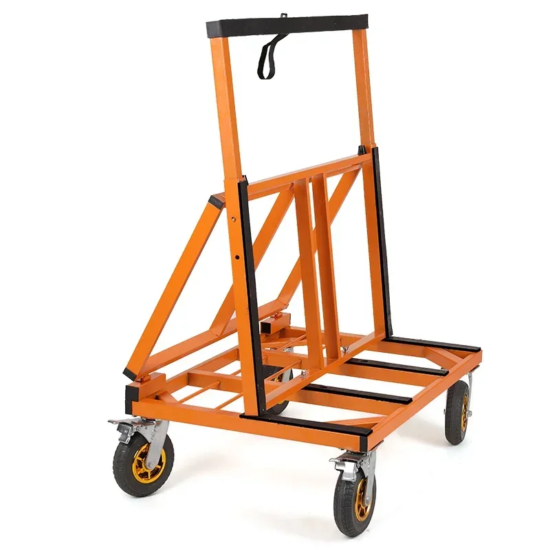 Foldable retractable doors and windows large glass trolley plate handling artifact heavy duty silent wheel transfer