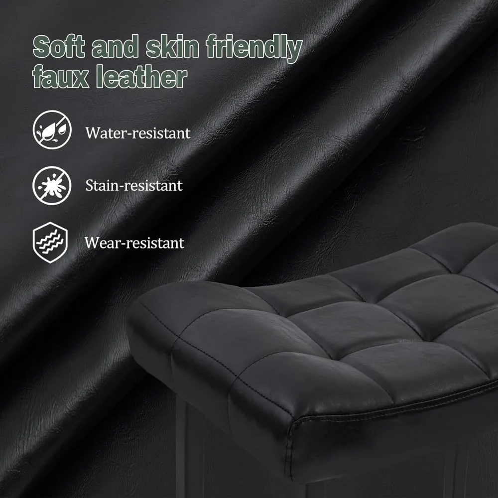 Set mit 3 modernen Barhockern für die Küchentheke, 61 cm hoch, rückenfrei, mit Kunstlederpolsterung für stilvolles Esszimmer