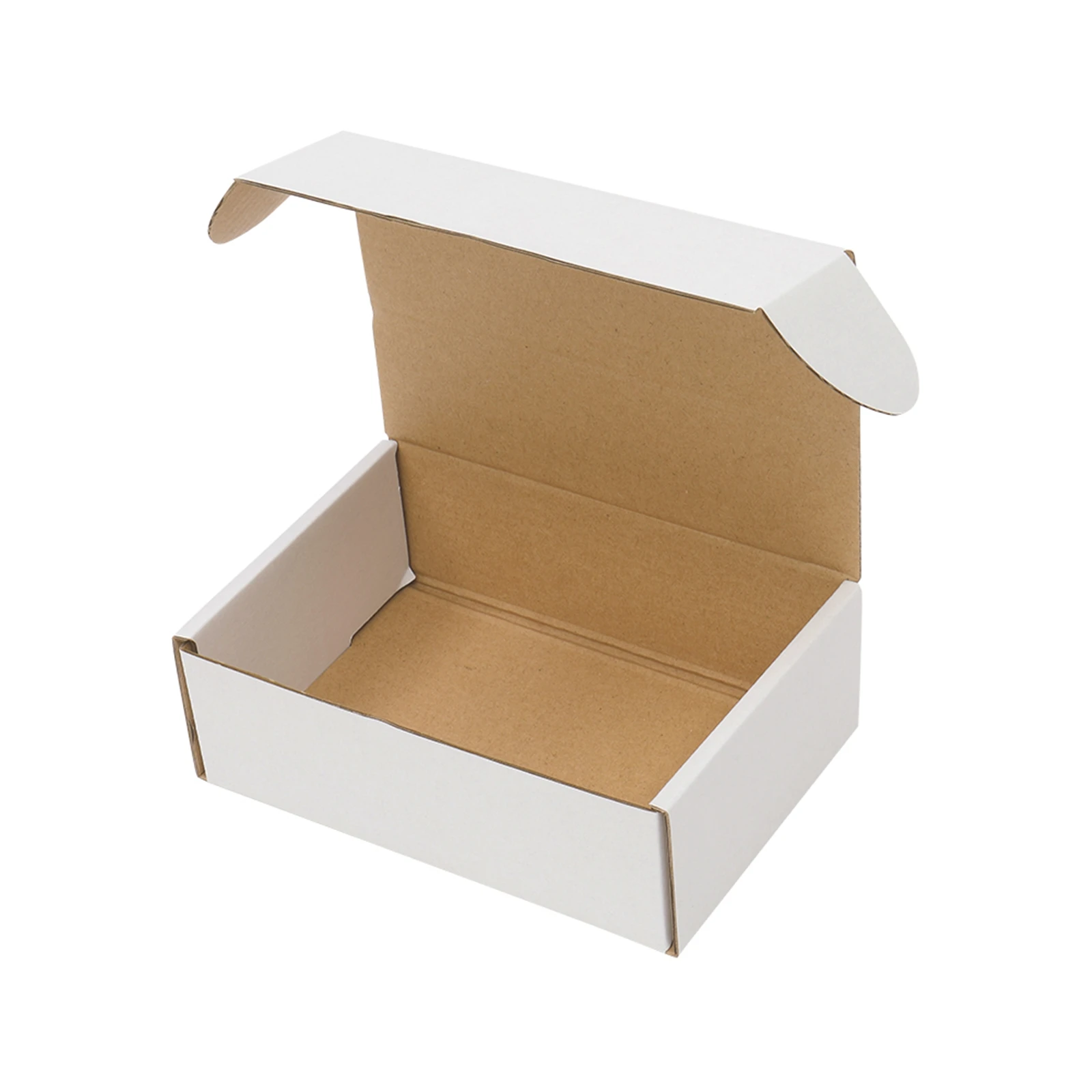 50 Corrugated Paper Boxes 6x4x2 "(15.2 * 10 * 5cm) White Outside and Yellow Inside