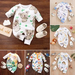 Newborn Baby Jumpsuit  Boys Long Sleeve Crawling Clothes Girls Cute Printed Koala Romper Clothes Infant Babe Pajamas