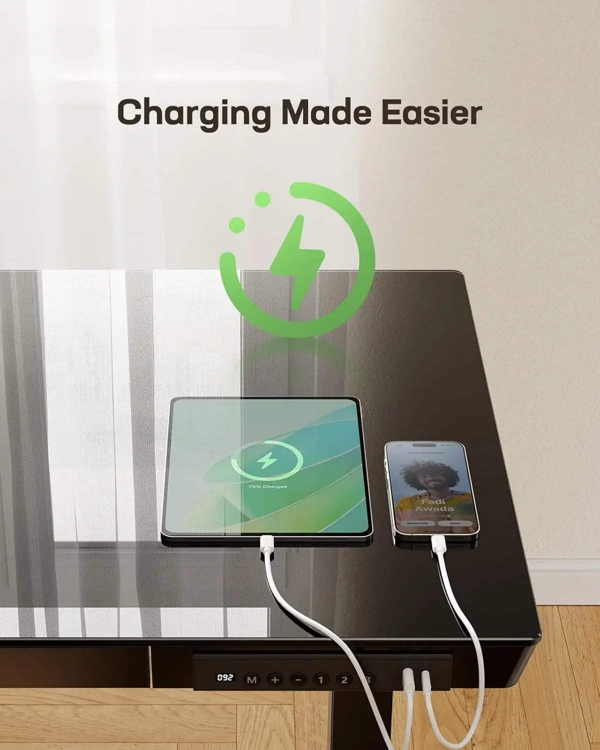 55 x 28 inch Electric Standing Desk, Height Adjustable Desk with One-Piece Tabletop & US