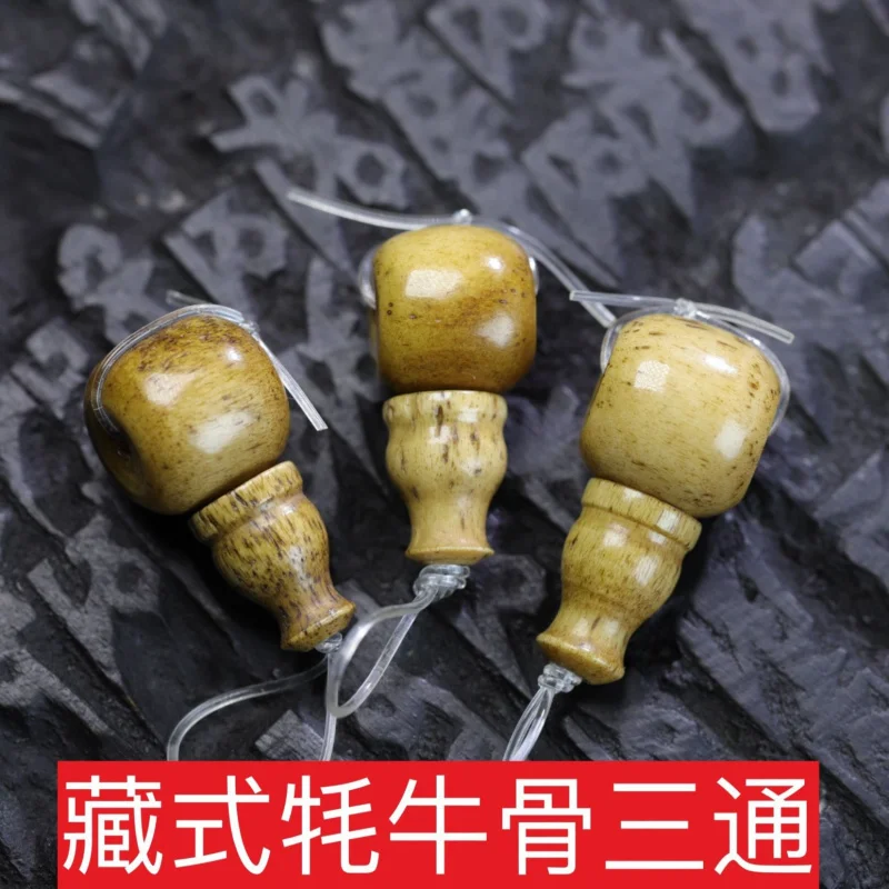 Old-fashioned yak three-way Buddhist beads, tooth bone and horn accessories