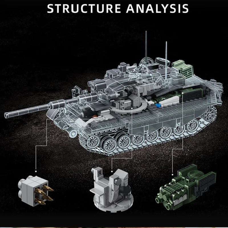 Collectibles Model 97055 Leopard 1 Armored Vehicle Model Building Blocks High Difficulty Assembly Bricks Educational Toy Gift