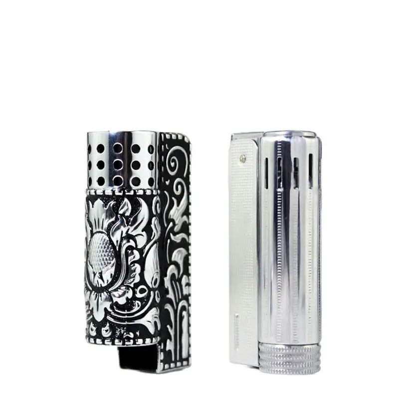 IMCO-Original Gasoline Lighter Windproof Retro Armor Lighter Zinc Alloy Cover Stainless Steel Oil Cigarette Lighter 6700
