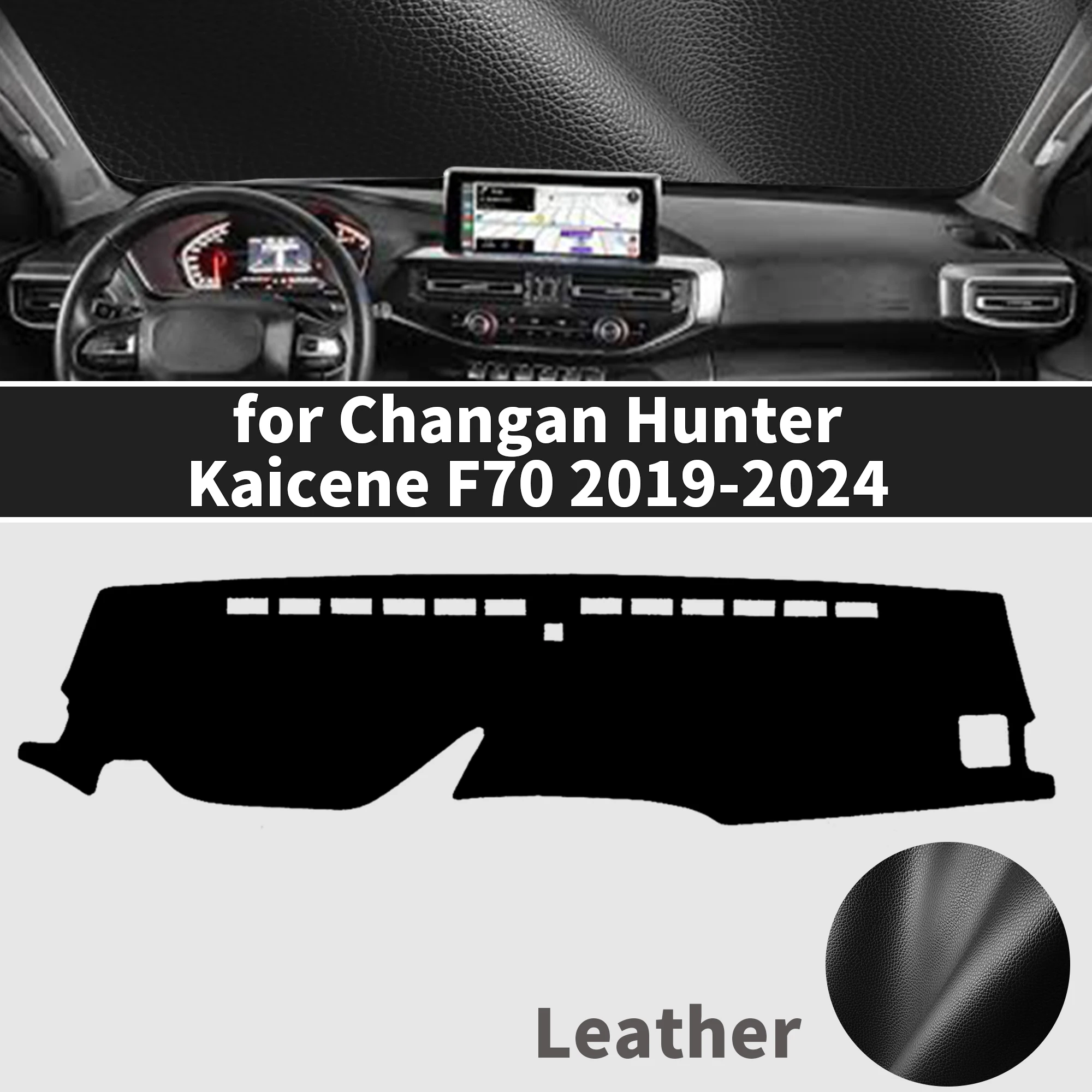 for Changan Hunter Kaicene F70 2019-2024 Dashboard Cover Mat Sunshade Anti‑Slip Dash Carpet Protector Interior Parts Accessories