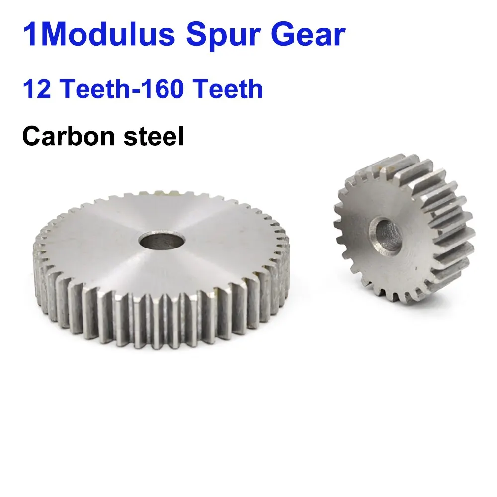 1PCS Pinion Spur Gear 1M 12T-100T Metal Transmission Motor Gear 45# Steel 1 Modulus 12-100 Teeth Roughly Bore