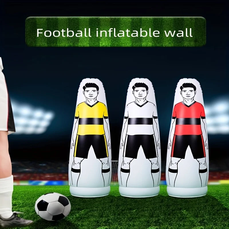 Inflatable Soccer Goalkeeper/Defender Training Dummy - Heavy-Duty Air- Punching Bag Mannequin with Realistic Pose, Adjustable He