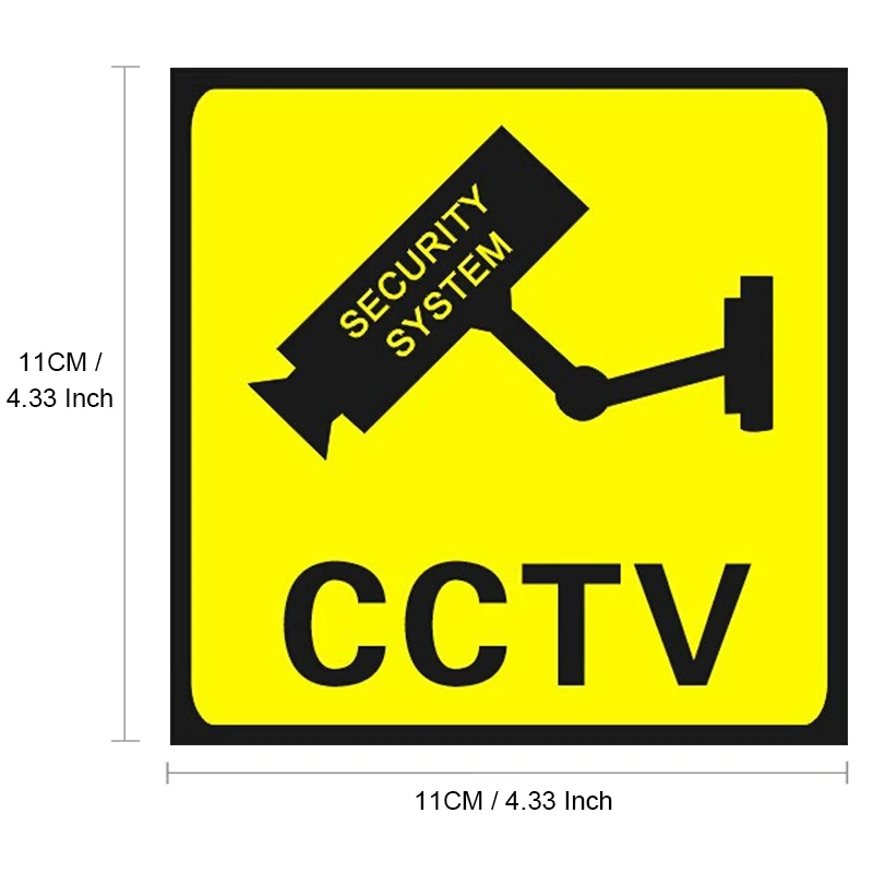 Pegatinas de advertencia de 5/10 piezas, cinta adhesiva de alarma de cámara de seguridad de videovigilancia las 24 horas, videovigilancia CCTV,