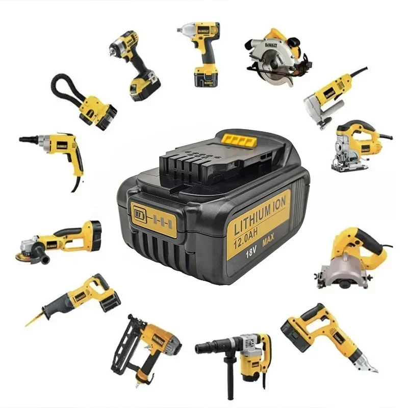 Batería Compatible con herramientas eléctricas Dewalt 18V 12.0Ah baterías de litio recargables para herramientas eléctricas 18 voltios reemplazar DCB200 DCB184