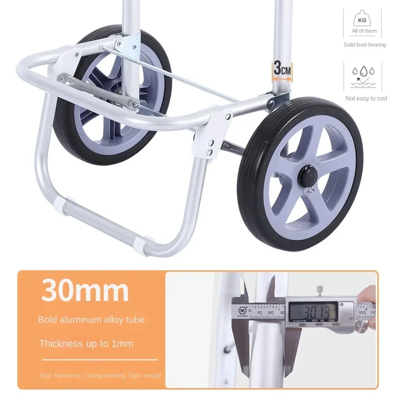 Large Space Shopping Cart Oxford Pull Rod Cart Portable Fashion Hand Pull Folding Shopping Cart