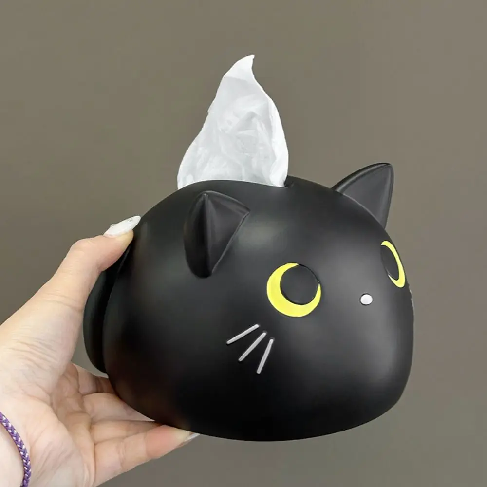 Slapen Zitten Kat Tissue Box Ornament Pop Speelgoed Figuur Model Cartoon Kat Model Speelgoed Cartoon Anime Tissue Opbergdoos