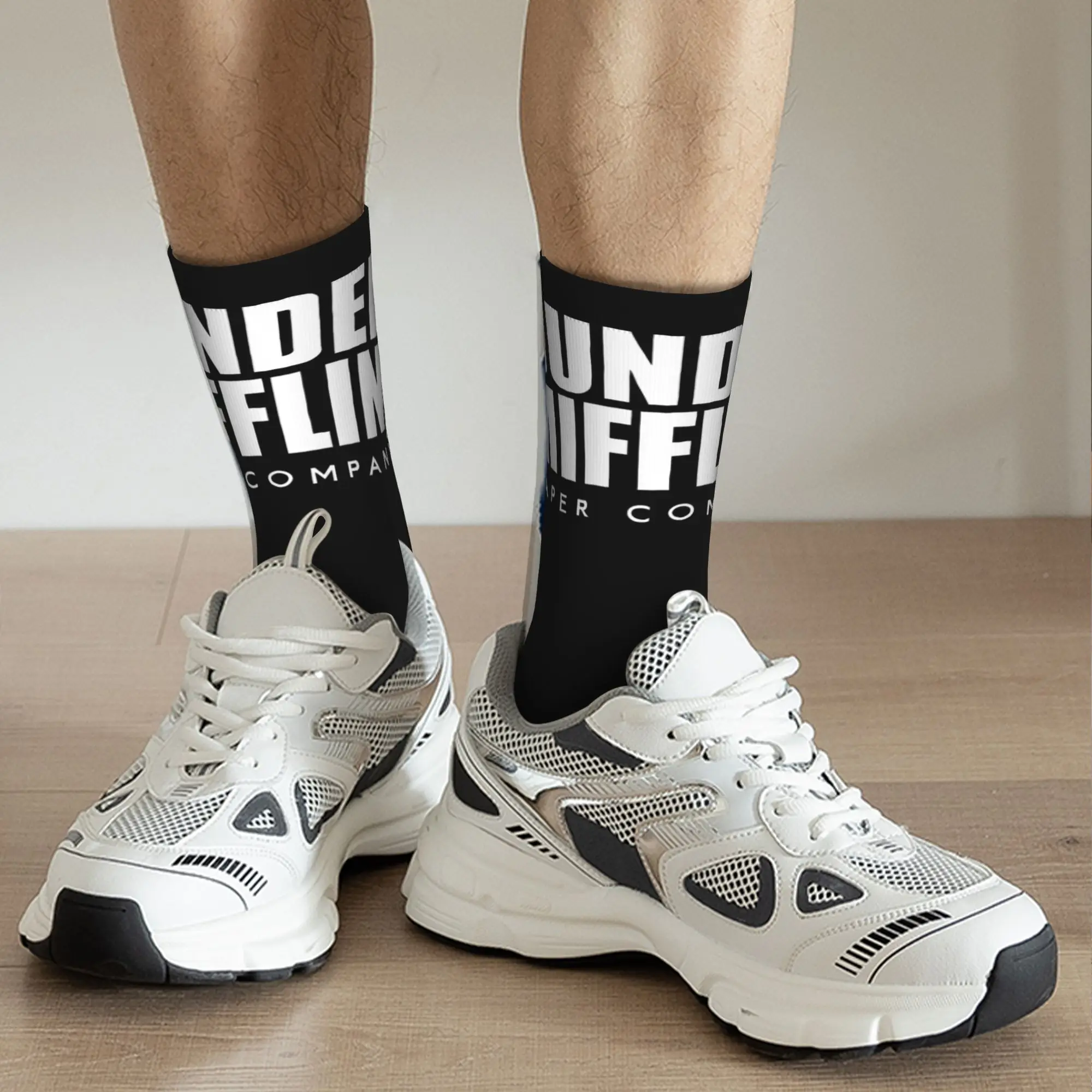 Custom Cool Mens The Office TV Show Dunder Mifflin Paper Company Dress Socks Unisex Warm Comfortable 3D Printing  Crew Socks view 5