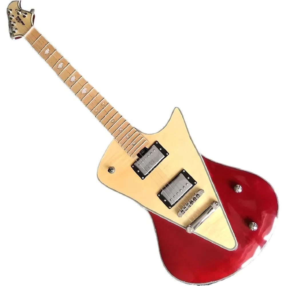 

Left-Handed 6-String Electric Guitar Exquisite Rosewood Fretboard, Vibrant Red And Yellow Flame Design