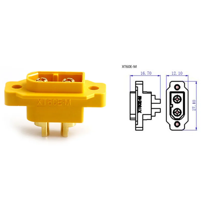 30A XT60E-M Plug Wire High Current Energy Storage Fixed Panel Socket Electric Scooter Lithium Battery Power Connector wigh Cable