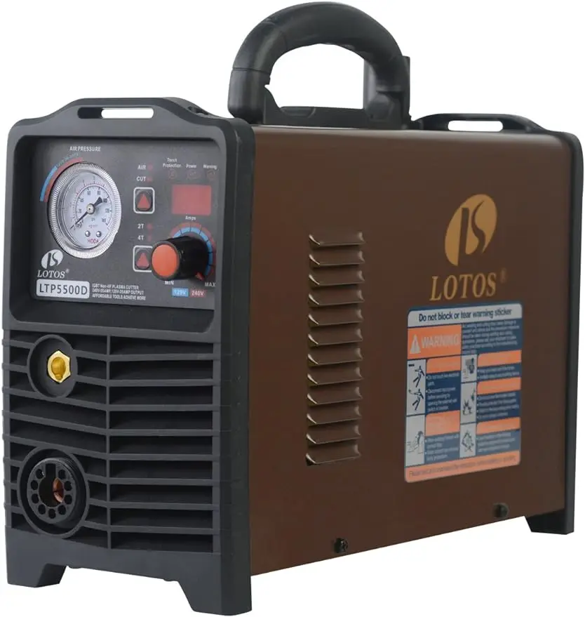 Supreme LTP5500D Non-Touch Pilot Arc Digital Plasma Cutter, Dual Voltage 110V/220V, 3/5 inch Clean Cut, Brown