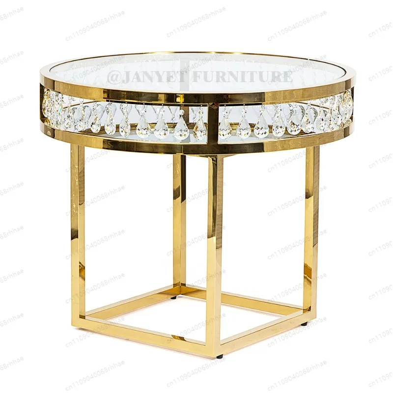 Stainless Steel Crystal Round Dessert Table Luxury Wedding Banquet Party Event Decoration