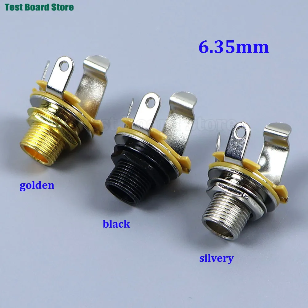 1/3PCS 1/4' 6.35mm Guitar Mono Jack Socket For Electric Guitar Bass Guitar Pickup output jack Plug Socket 6.35 Connector