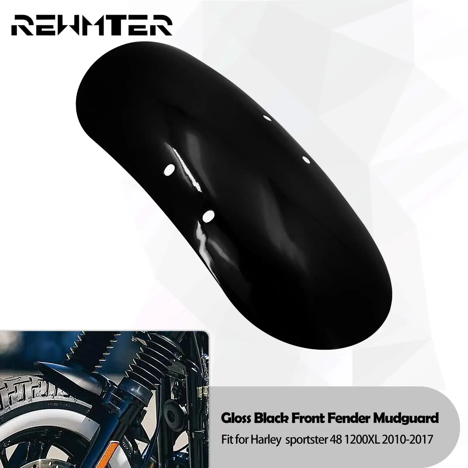 Motorcycle Steel Iron Custom Short Front Fender Mudguard Cover Black For Harley Sportster XL 1200 48 XL1200X Forty Eight 10-2020 