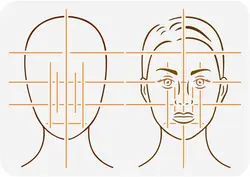 Face Map Front Painting Stencil 8.3x11.7inch Reusable Golden Ratio Face Pattern Drawing Template Human Face Decoration Stencil