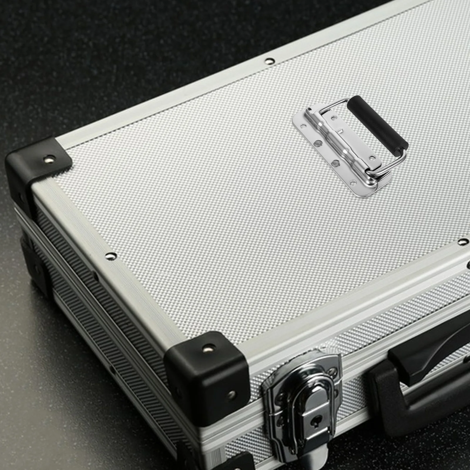 

Stainless Steel Folding Toolbox Handle Heavy Duty Foldable Tool Box Handle Metal Spring Loaded Comfortable Grip