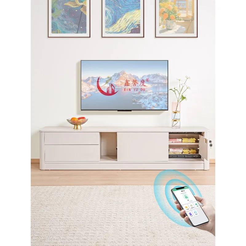 Concealed TV cabinet Floor-to-ceiling simple living room 2026 new storage E0 light luxury high-end storage locker