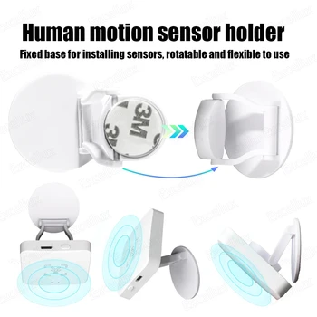 Soporte para Sensor de movimiento del cuerpo humano, Base de Sensor de movimiento de rotación libre ajustable para fijar el Sensor de presencia de Radar Mmwave