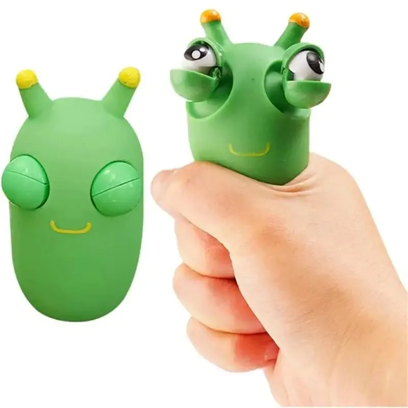 

Green Bug Squeeze Toy Grass Eyes Popping Out Toy Sensory Fidget Toys Eyeball Bouncing Toy Slug Pop-it Toys for Toddler