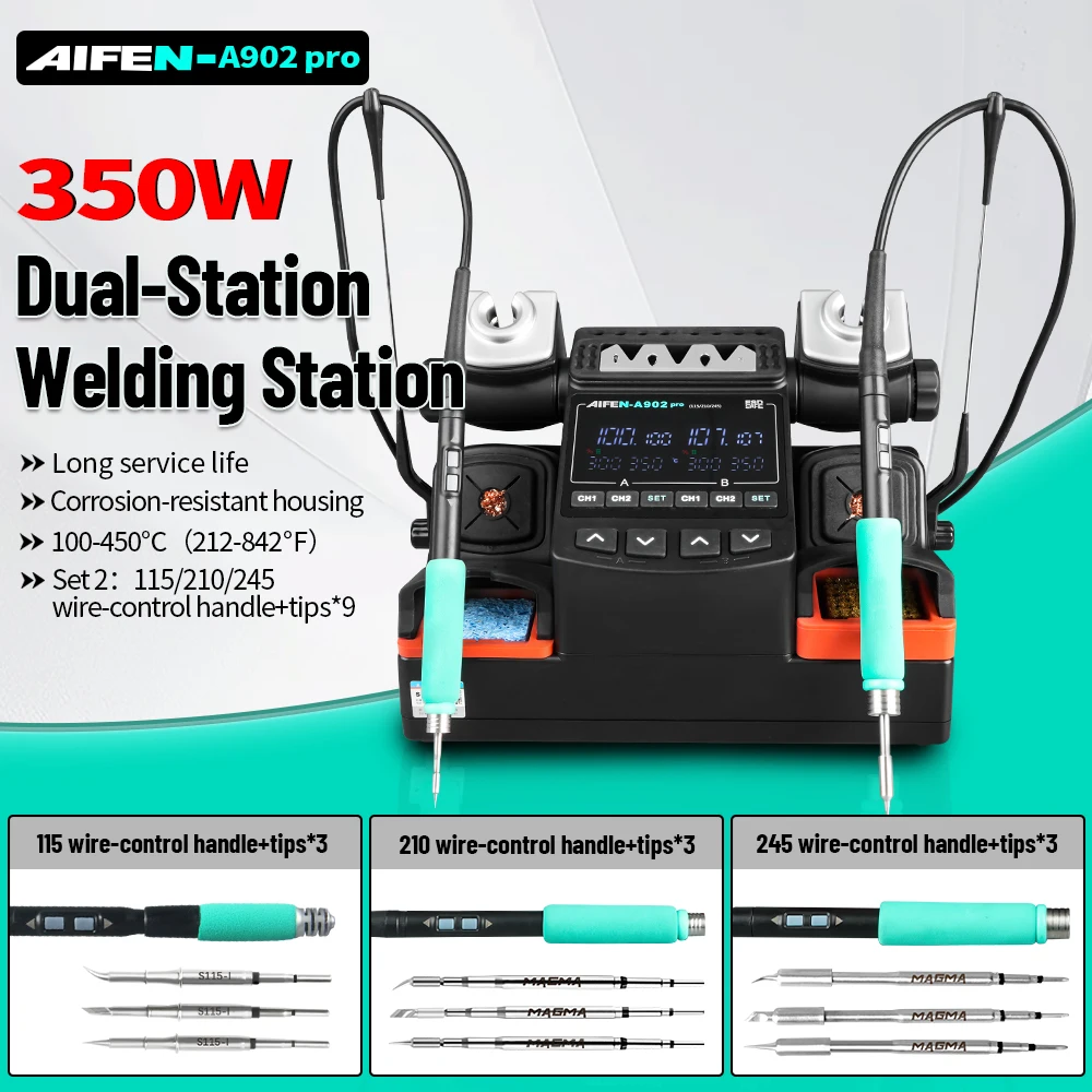 AIFEN A902PRO Löten Station C115 C210 C245 Doppel Station Schweißen Rework Station Für Handy PCB IC Reparatur Solder werkzeuge
