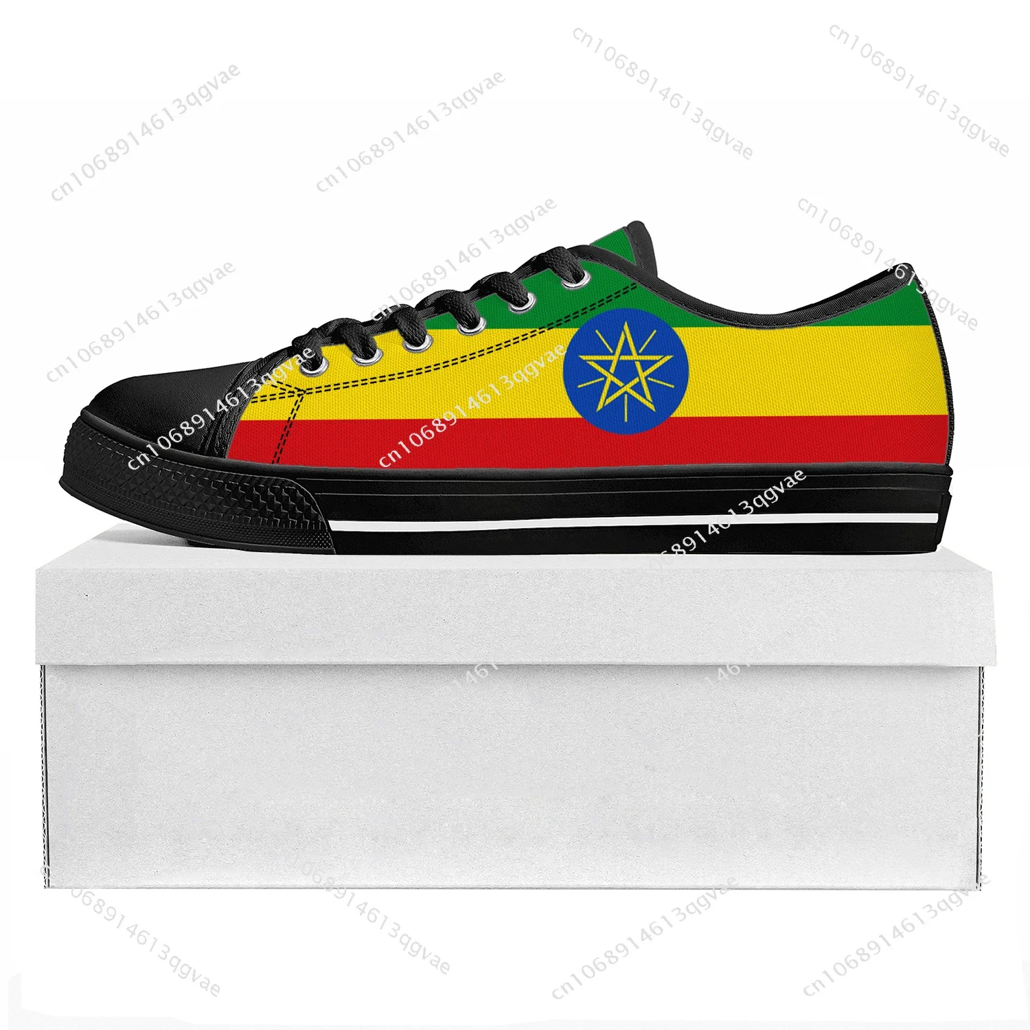 

Ethiopian Flag Low Top High Quality Sneakers Mens Womens Teenager Canvas Sneaker Ethiopia Prode Casual Couple Shoes Custom Shoe