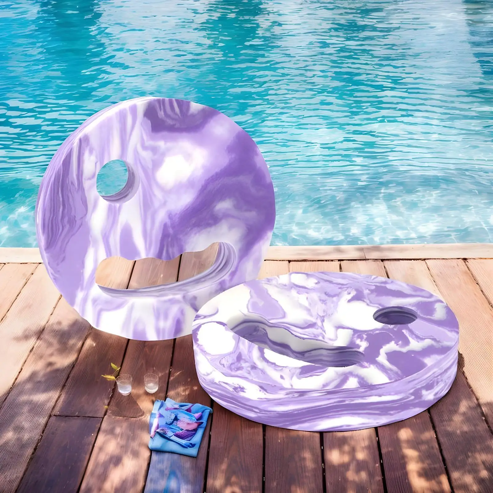 2pcs Aquatic Fitness Discs EVA Foam Aerobic Workout Discs Flotation Swimming Resistant Exercise Aid for Men Teens Girls Boys
