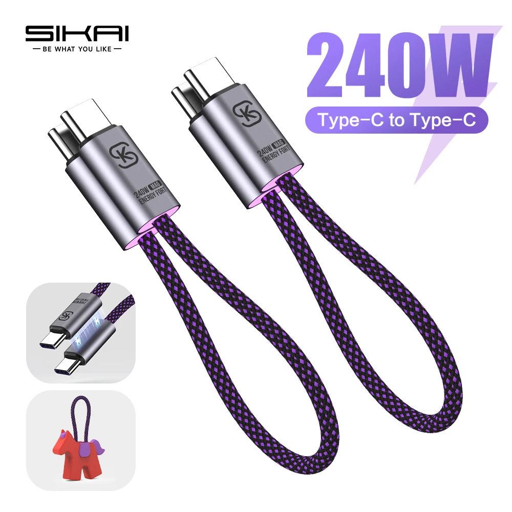 

PD240W USB C Cable for Iphone Charging Cable 480Mbps Data Transfer Type C Cable Portable Cable Organizer Cable Management