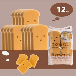 12pcs Creative Cleaning Sponges Pad Bread Shape Dishwashing Reusable Japanese Kitchen Sponge Innovative Household Cleaning