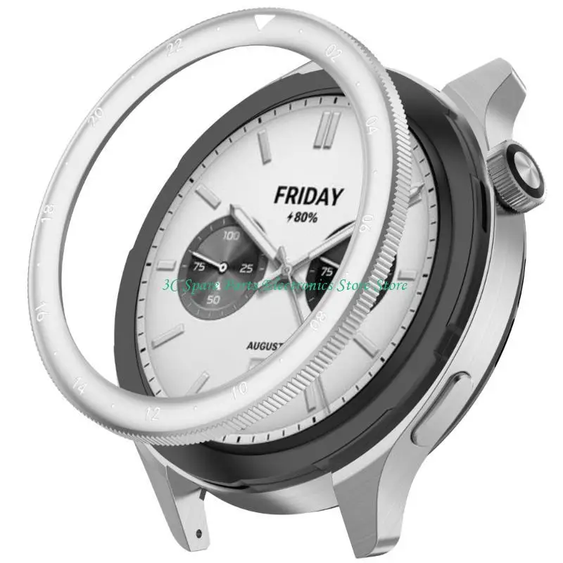 SZ Bezel with Tempered Screen Protector Steel Watch Bezel Universal Smartwatch Bezel Comfortable Wear Upgrades for 3/4