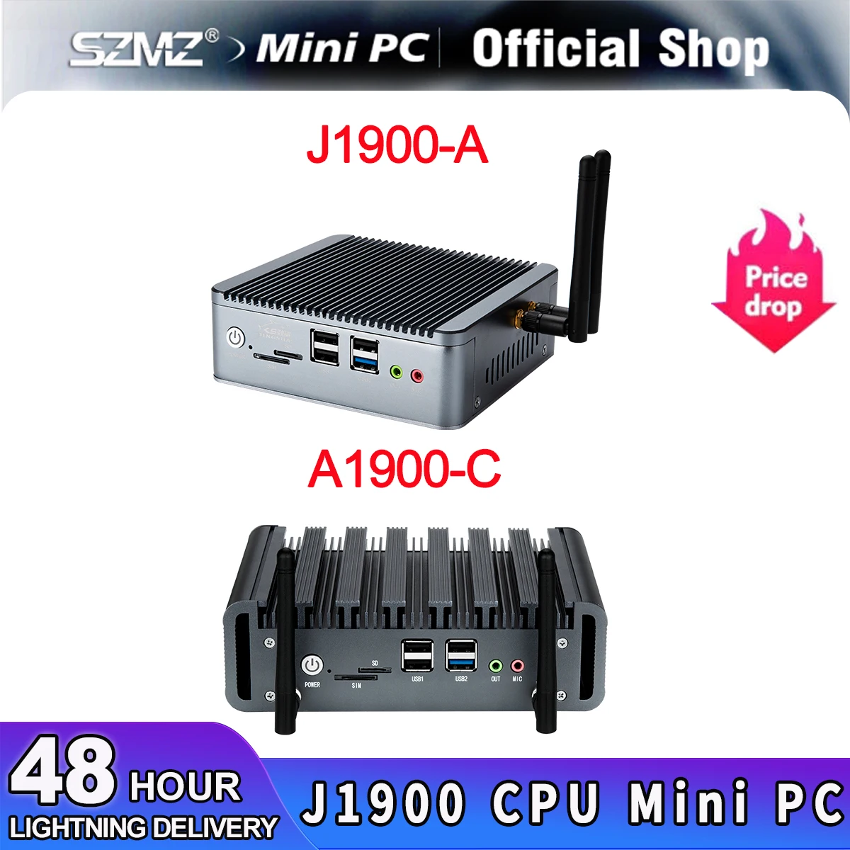 

New SZMZ Mini PC Quad Cord Processor J1900 CPU DDR3 4G/8G RAM 256GB SSD Windows 10/11 Linux Gaming Desktop Computer Gamer PC